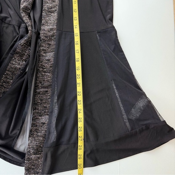 R&M Richards Women’s Black Sheer Kimono Cardigan with Metallic Trim – Size 10 - Picture 9 of 11